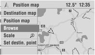 Navigering 61 Destination map (kart over reisemålet): Dersom en destinasjon er angitt, vises kartet med området rundt gjeldende destinasjon.