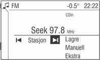 Radio 89 I den øvre delen kan lagrede stasjoner ringes opp. I den nedre delen kan man ringe opp alle andre stasjoner som kan mottas.