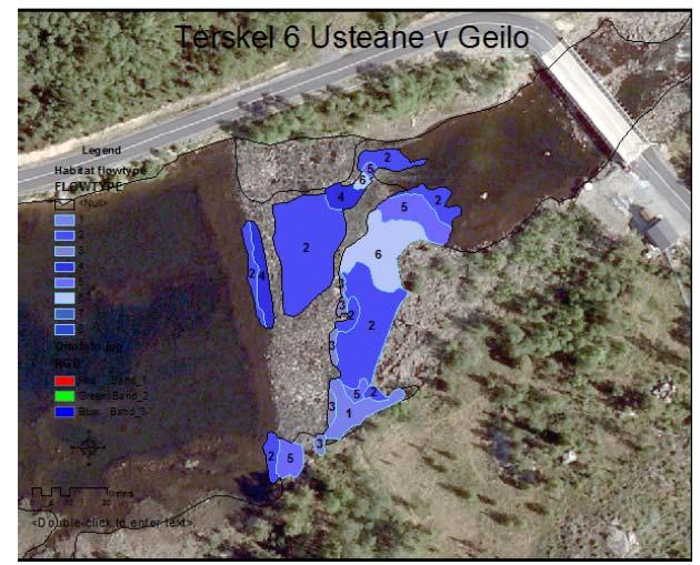 Mulige tiltak i Usteåne - terskler Samle vannføring og utnytte vannet bedre forbedre habitatvariasjon og kvalitet Eksempelet viser terskel ved skibrua og her kan vi