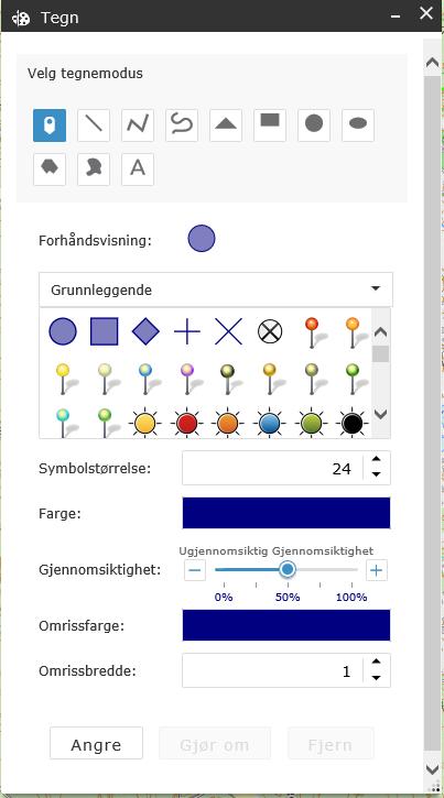 ferdig generert. Men det er et utsnitt av det kartbildet og den måletokken du har oppe på skjermen. I linjen for format har du en del formatalternativer.