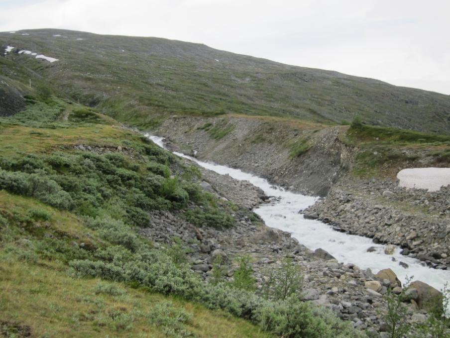 fra utløp av overføringstunnelen