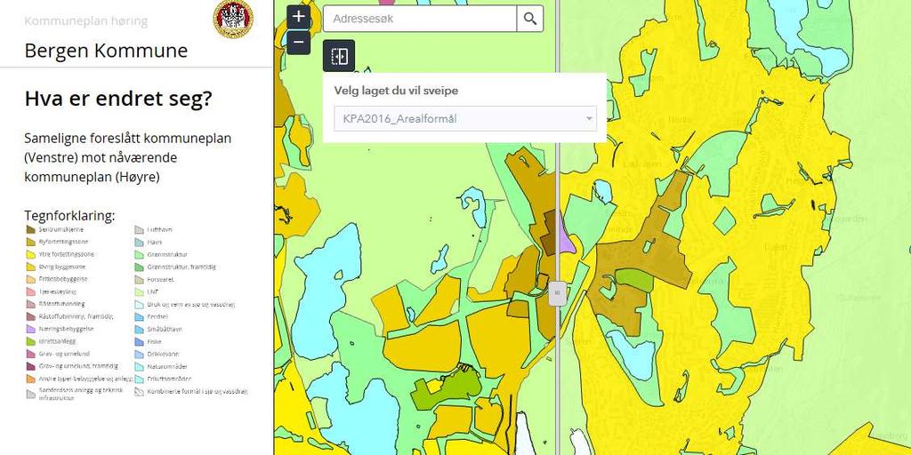 Plankartet på nett - SWIPE https://bergen.maps.arcgis.