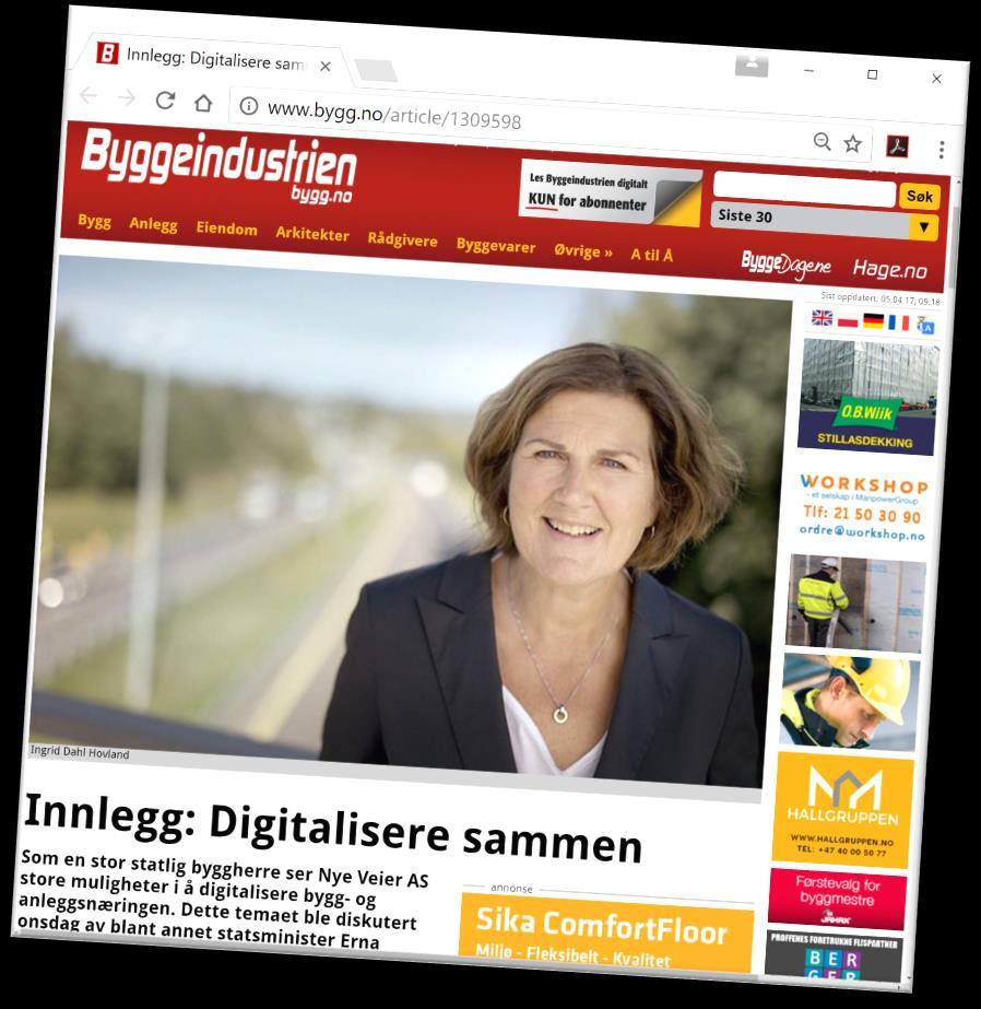 Byggherrens intensjon med BIM Effektivisere prosessene gjennom digitalisering av hele