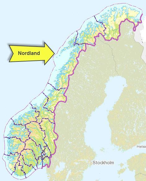 Nordland - fakta 44 kommuner 242 000 innbyggere 22 100 bedrifter 18 414 øyer 800 km.