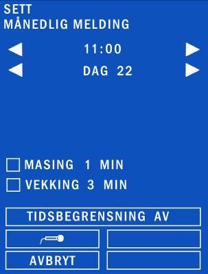 I tilfelle tidspunktet for melding har blitt for gammelt når man trykker på knappen LAGRE for en enkel melding, vil tidspunktet for melding bli lagret til 1 minutt senere enn lagringstidspunktet.