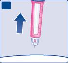 Fjern nålen fra huden Hvis det er blod på injeksjonsstedet, skal du trykke lett. Ikke gni på stedet. D Det kan hende du kan se en dråpe oppløsning på nålespissen etter injeksjonen.