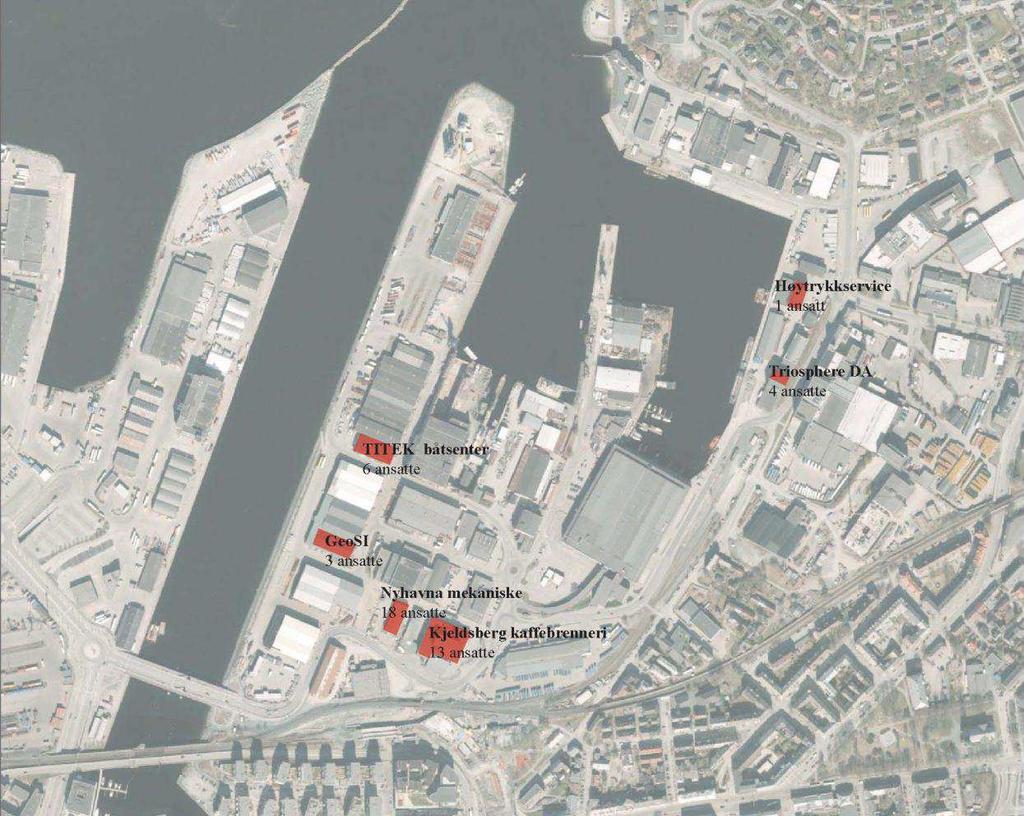 Svarene viser at 6 bedrifter vil legge ned virksomheten på Nyhavna dersom de må flytte. Dette gjelder Kjeldsberg kaffebrenneri, GeoSi AS, Nyhavna mek.
