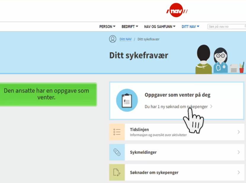 Innsending av søknad om sjukepengar (Ddel) Når sjukmeldingsperioden er over vil du motta ein ny SMS eller e-