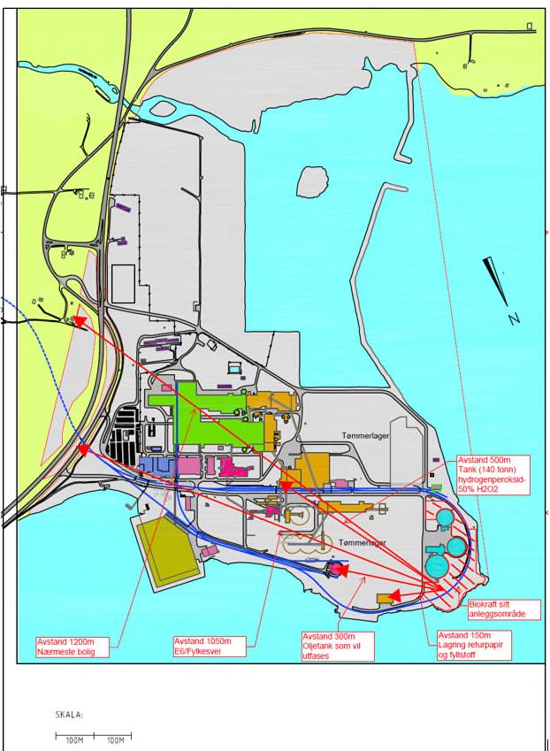 Situasjonsplan Kart infrastruktur Avstander til både til 2. og 3. person vises i vedlegg 17.2 Situasjonsplan - Kart infrastruktur.