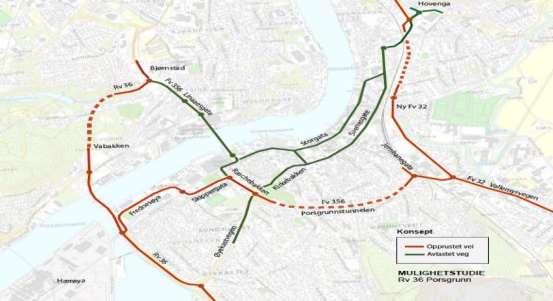 Dette gir økt trafikksikkerhet og bedre forhold for syklende i gata. Tiltaket er delvis finansiert av belønningsmidler. Gågatesystem i Skien sentrum er relativt stort i forhold til sentrums størrelse.