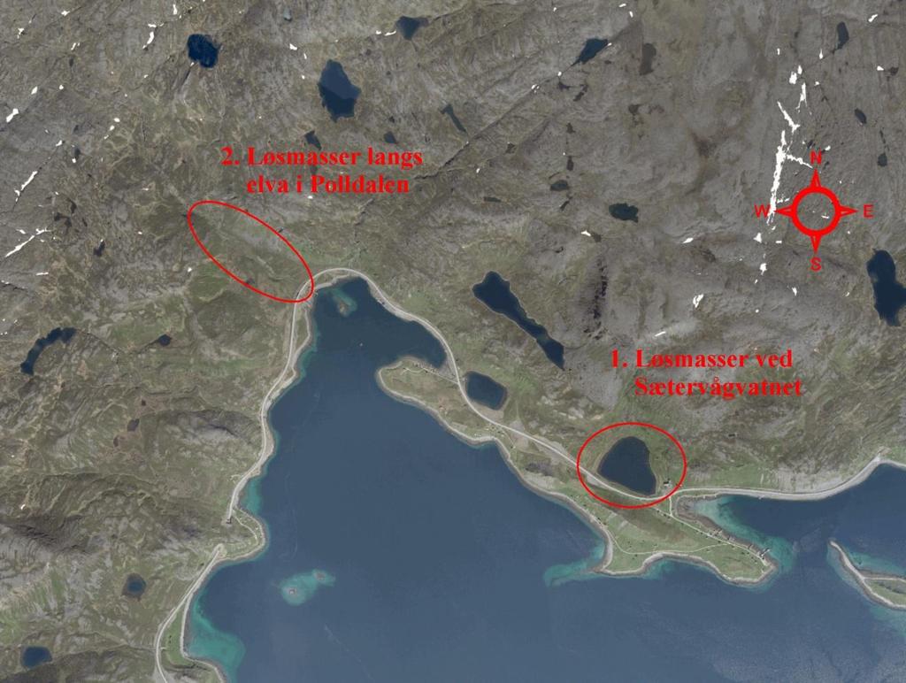 Hydrogeologiske forundersøkelser på Sarnes 2 Basert på kvartærgeologisk kart ble mulighetene for å finne grunnvann i løsmasser i første omgang vurdert som dårlige.