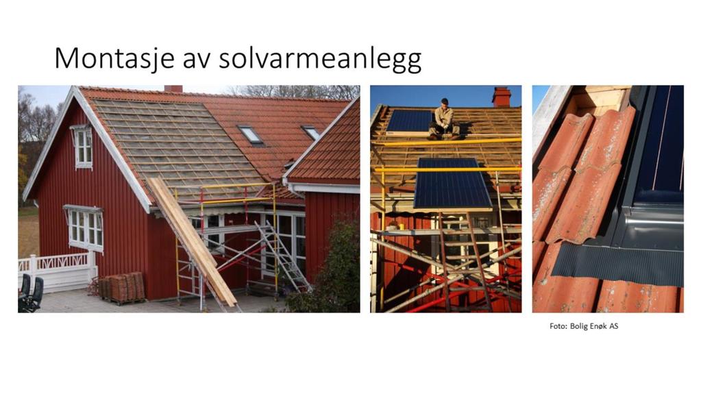 Montasje av kollektor på taket