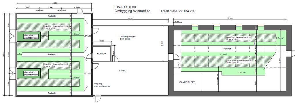 Tegning 6: Plantegning for forslag til løsning.