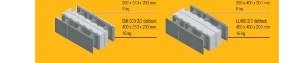 Endeblokk 600x350x200 27 kg LL400