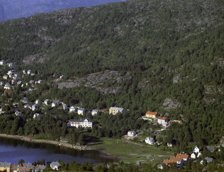 Lyngbø sykehjem midt i bildet er et eksempel på at området ikke bare var attraktivt for boligbebyggelse, men også for