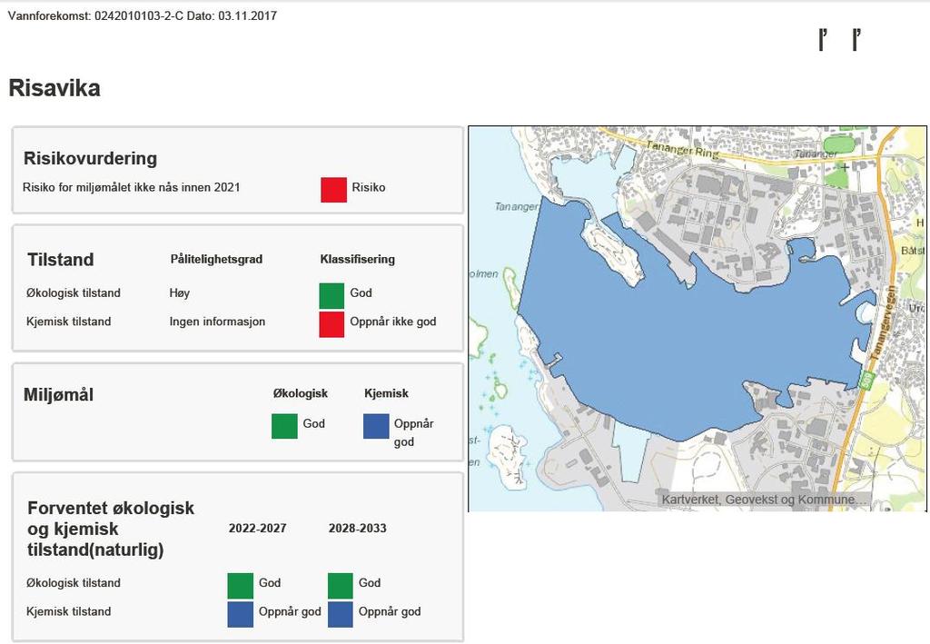 planlegges mudring er lite forurenset. Prøvene fra S6 skiller seg ut, noe som gir mistanke om forstyrrede prøver. Begge prøvene inneholder TBT i tilstandsklasse V (svært dårlig tilstand).