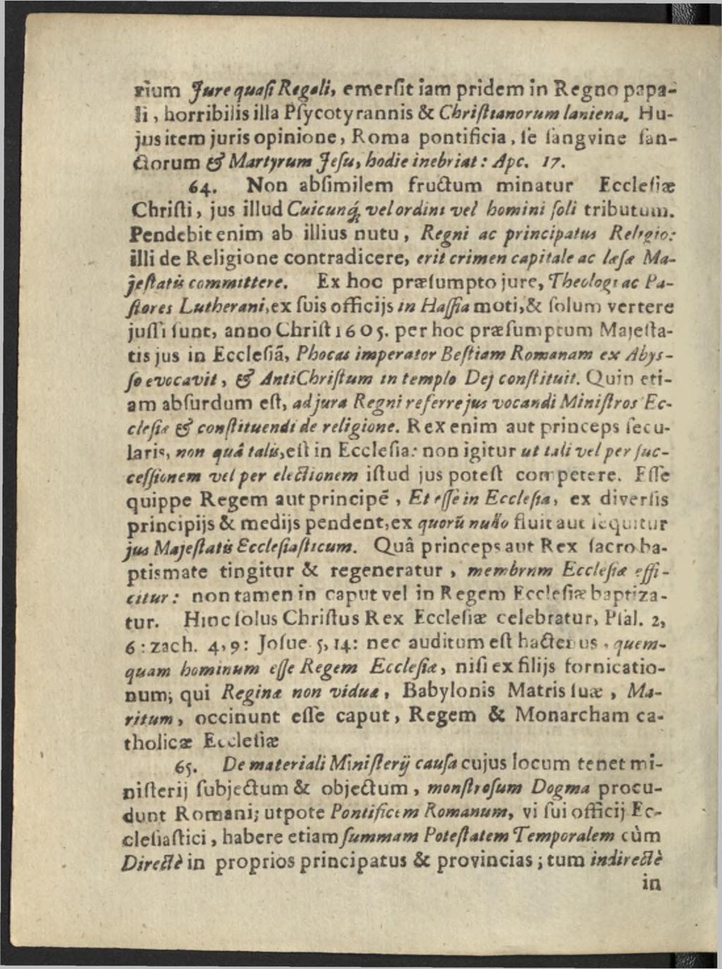 flum Jure qua ft Re galit cmerfit Jam pridem in Regno pspa-!i, horribilis ilia Pfycotyrannis & Chrifltanorum laniena.