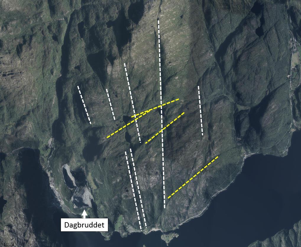 4.3 Bergmasser og sprekkegeometri Bergmassene i hele området rundt Eikefet består av en migmatittisk gneis, som er en del av Nordvestre gneisområde (omdannede dyp- og overflatebergarter).