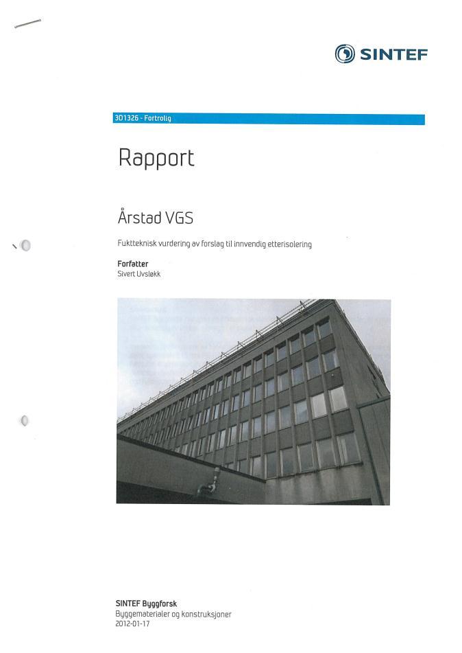 Sintef rapport Bindingsverk av stål tynnplateprofiler m/ slisset steg Varmeisolasjon av mineralull