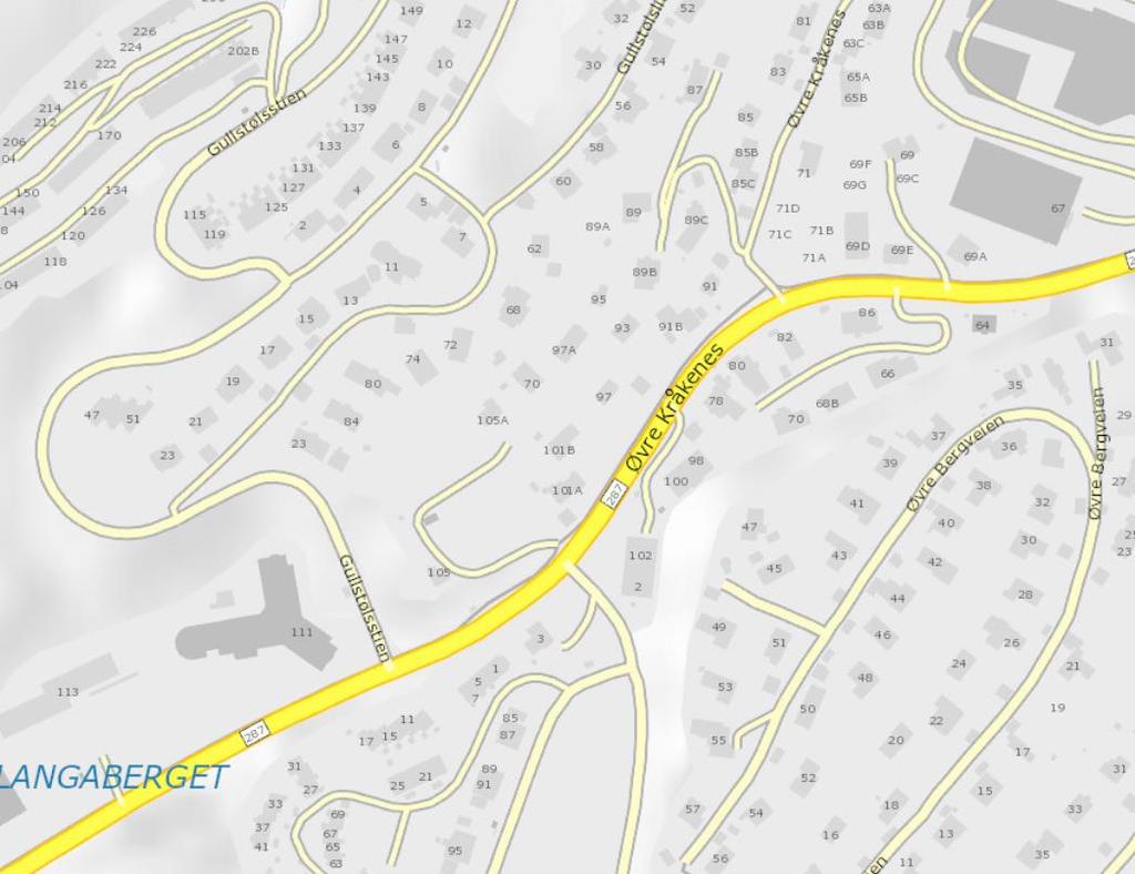 Trafikkmengden på Gullstølsstien er ikke kjent, men håndbok V713 [7] fra Statens vegvesen gir en enkel metode for å beregne ÅDT på en samlevei basert på antall boliger som er knyttet til samleveien.