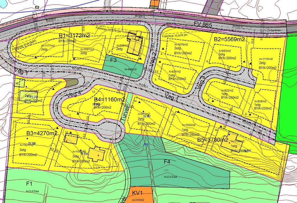 Reguleringsplan LØ20 Sandnes Sandnes vest Beskrivelse: Vei delvis fremført.