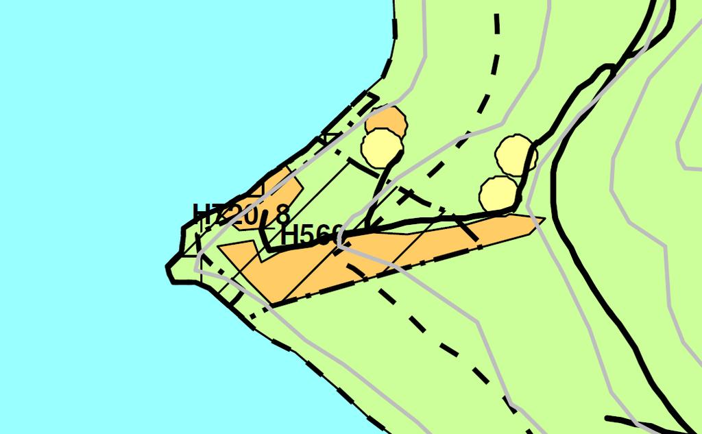 Kommuneplanens arealdel Planbeskrivelse 26 Vurdering av konsekvenser og konsekvensutredningsplikt: Området består av etablerte fritidsboliger. Det vil ikke bli tillatt nye fritidsboliger i området.