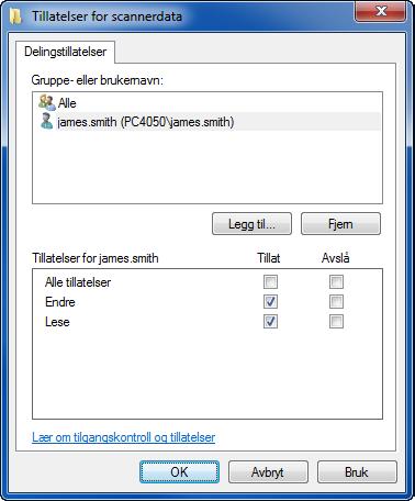 Sende > Forberedelse for utsending av et dokument til en PC 4 3 Velg brukernavnet, velg