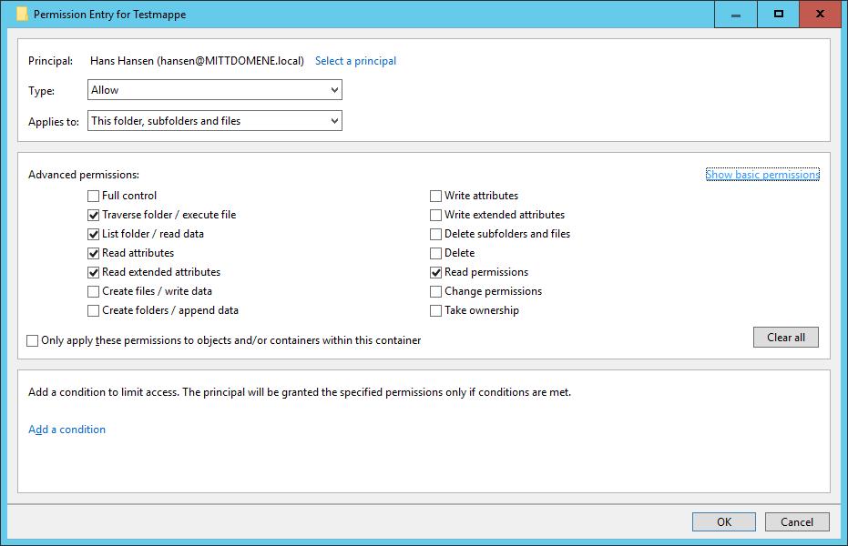 6105 Windows Server og datanett Jon Kvisli, HSN Filsystemet NTFS og rettigheter - 15 Avanserte NTFS-rettigheter (advanced permissions) NTFS-rettighetene er egentlig sammensatt av mer detaljerte