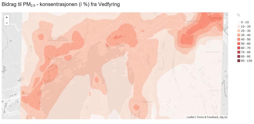 Kildebidrag fra vedfyring til PM2,5