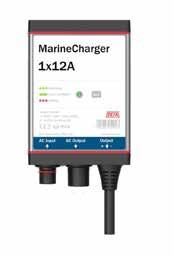 Produkter - Marine iladere MarineCharger 1x12A DEFA MarineCharger 1x12A er en 12V, 12A batterilader beregnet for fast montering og egner seg til batteristørrelser opp til 150Ah.