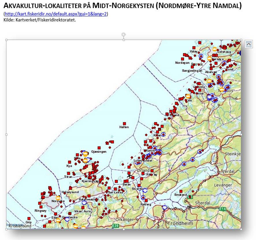 Årlig (2014) eksporteres ca. 400 000 tonn fisk fra Midt- Norge-regionen til markedene i Sentral-Europa (ca. 70%), Øst- Europa (ca. 20%) og Far East/USA (ca. 10%) på vei.