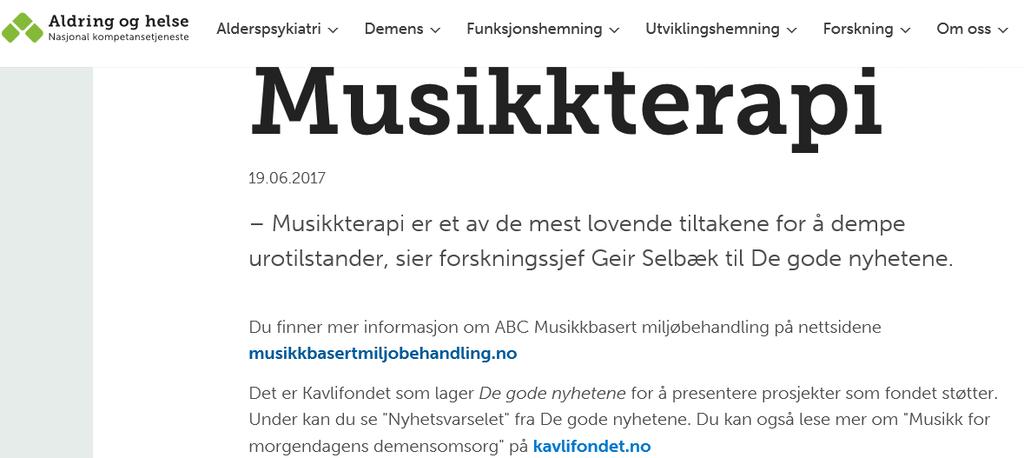 Musikkterapi ved