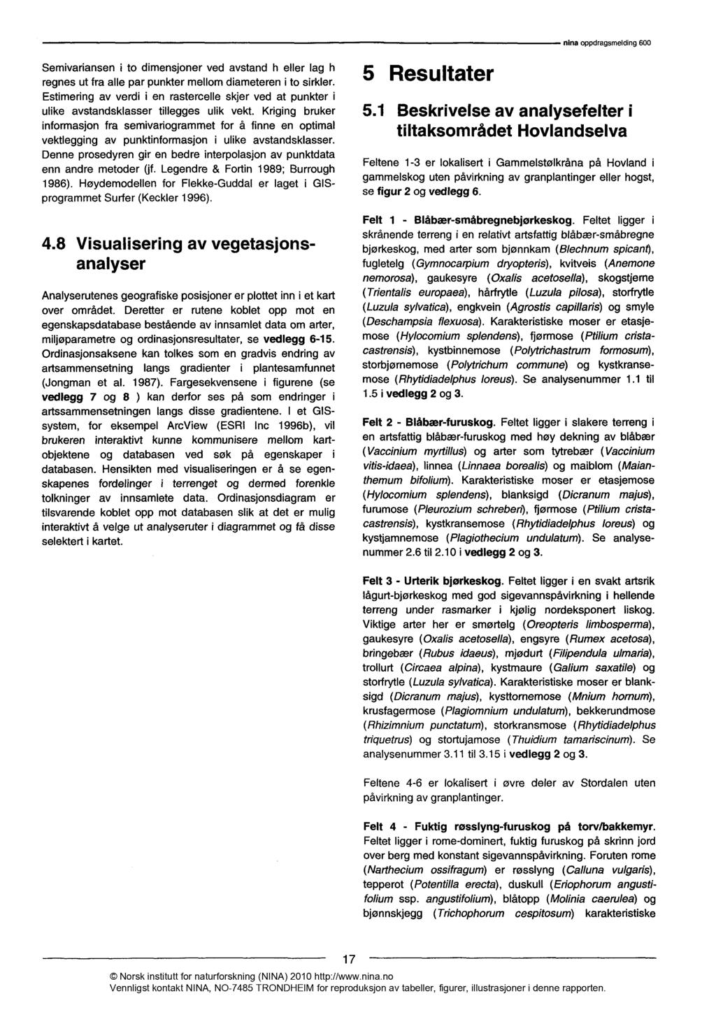 Semivariansen i to dimensjoner ved avstand h eller lag h regnes ut fra alle par punkter mellom diameteren i to sirkler.