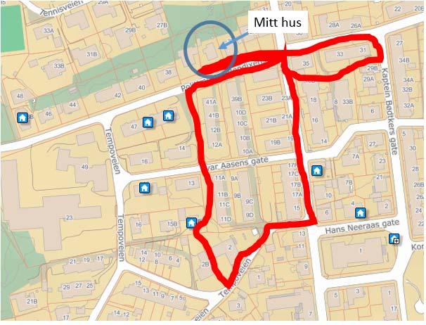 Spørsmål: Dere beskriver utbygging av området til å være nord for Ivar Aasens gate.