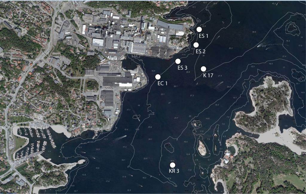 Metallinnholdet i overflatesedimentene fra 2010 er i samme størrelsesorden som andre stasjoner i området prøvetatt i 2006 (Kroglund 2007). Sammenlignet med konsentrasjonene i sedimentfellene (Næs mfl.