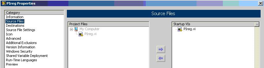 b2) I kategorien Information skal du gi inn noen opplysninger. Under Build specification name skriver du PIreg og under Target file name skriver du PIreg.exe.