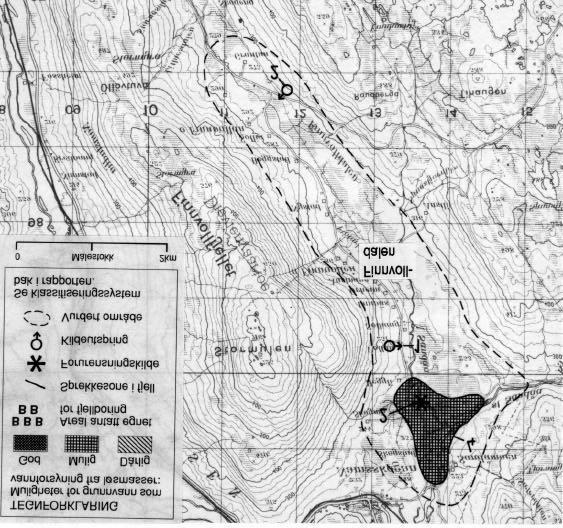 FINNVOLLDALEN Vannbehovet er oppgitt til 1,5 l/s. Det vurderte området er vist i fig. 3.