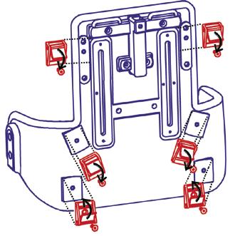 ruk unbraconøkkel ved montering. Montering på ryggen: * Seks fixlocks () monteres på ryggen med unbracoskruer.