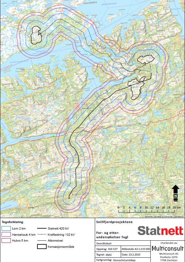 Figur 1.1. Kart som viser plassering av de planlagte vindkraftverkene i Snillfjordområdet (Hitra- Trollheimen).