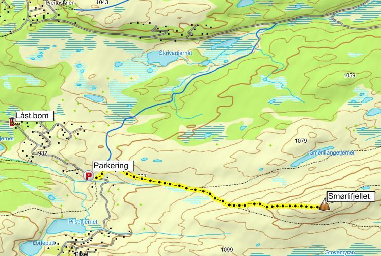 9 Smørlitoppen 1160 moh Leira/Pilset Tid: ca 1 t èn vei Km: ca 2,5 km Barnevennlig: fra 4 år På Leira ta av fra E16 mot Leira sentrum (Fv264).