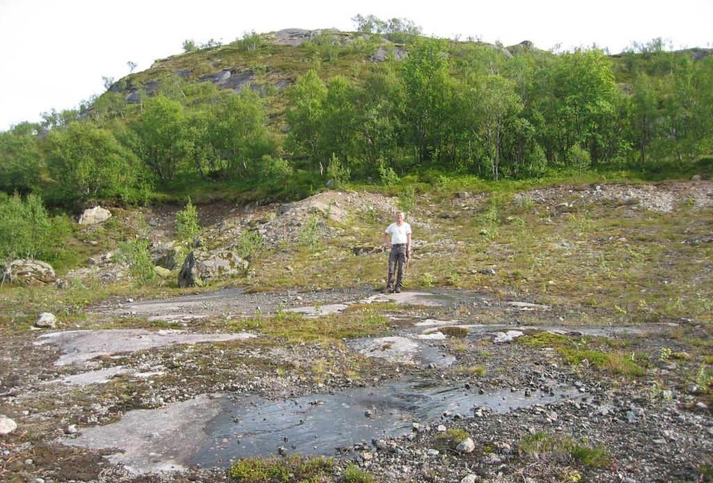 Figur 9: Gammelt grustak ved Ytre Straumfjord, hvor