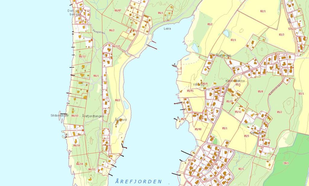 12. Utløpsfredning, Gunnarsbybekken Innenfor en rett linje fra merke på vestsiden av Leira (253 380 6 590 167) og over til tilsvarende merke på østsiden