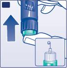 G Forsikre deg alltid om at en dråpe kommer til syne på nålespissen før du injiserer. Dette sikrer gjennomstrømningen av insulin.