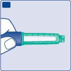 Dra av pennehetten. A B. Kontroller at insulinet i pennen er klart og fargeløst.