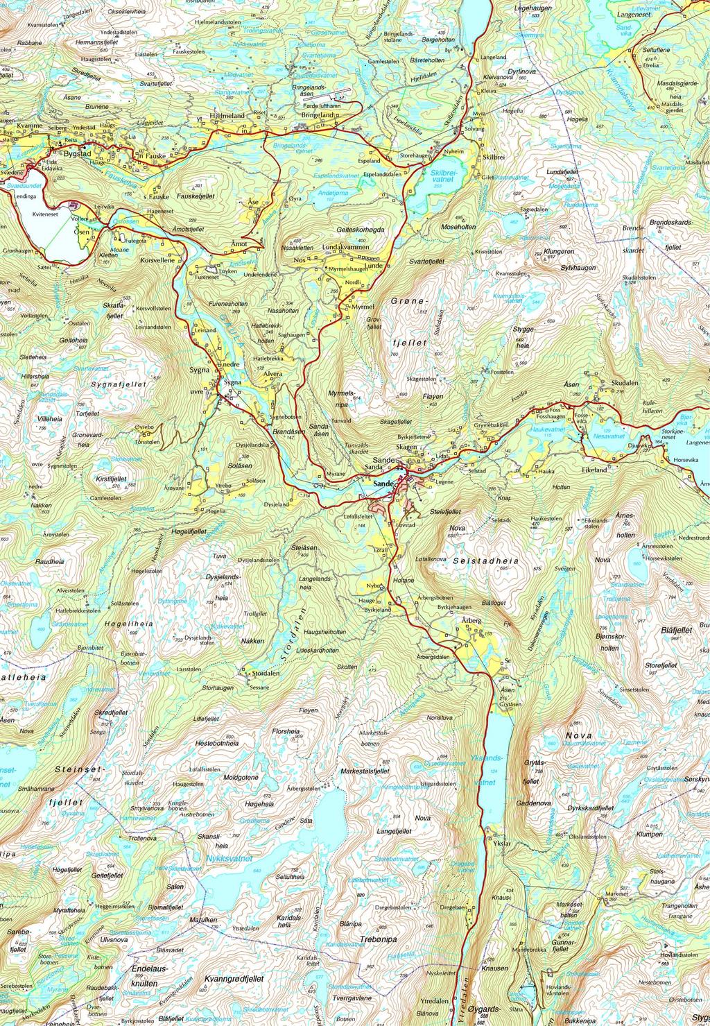 E39 Birkeland - Sande N Oversikt 23.11.