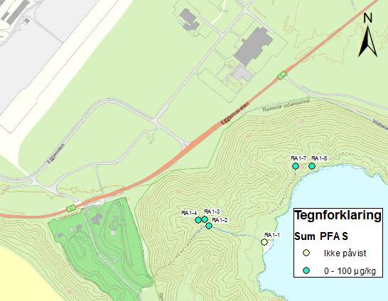 Kildesporing av PFAS til Tyrifjorden M-863 Det anbefales at det gjennomføres prøvetaking av slam/sediment i kummer på overvannsnettet fra brannstasjonen.