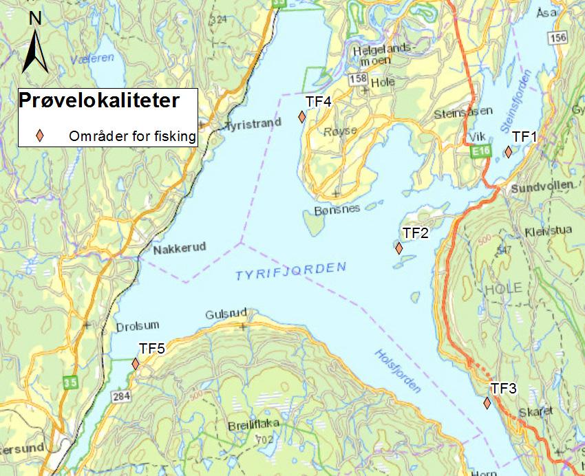 Kildesporing av PFAS til Tyrifjorden M-863 TF4 Onsaker: Onsaker ligger i Nordfjorden som er den nordligste fjordarmen av Tyrifjorden.