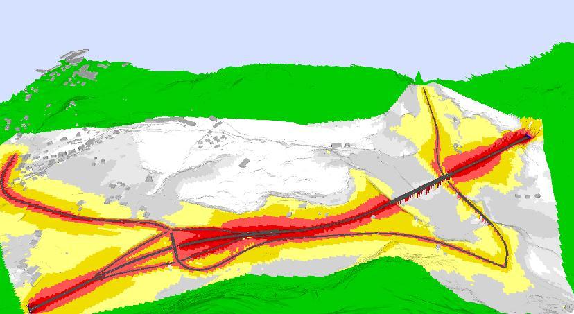 5.8 Pinndalen På figur 21 nedanfor er det vist ein 3D illustrasjon og på figur 22 er det vist eit utsnitt frå planteikning X110 frå utrekningsmodellen.