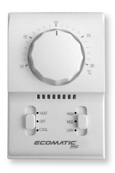 Regulering. Regulator tye RTS10 for AC vifter. RTS10 er en 3 hastighets regulator med av å venstre side og 3 hastigheter å høyre side.