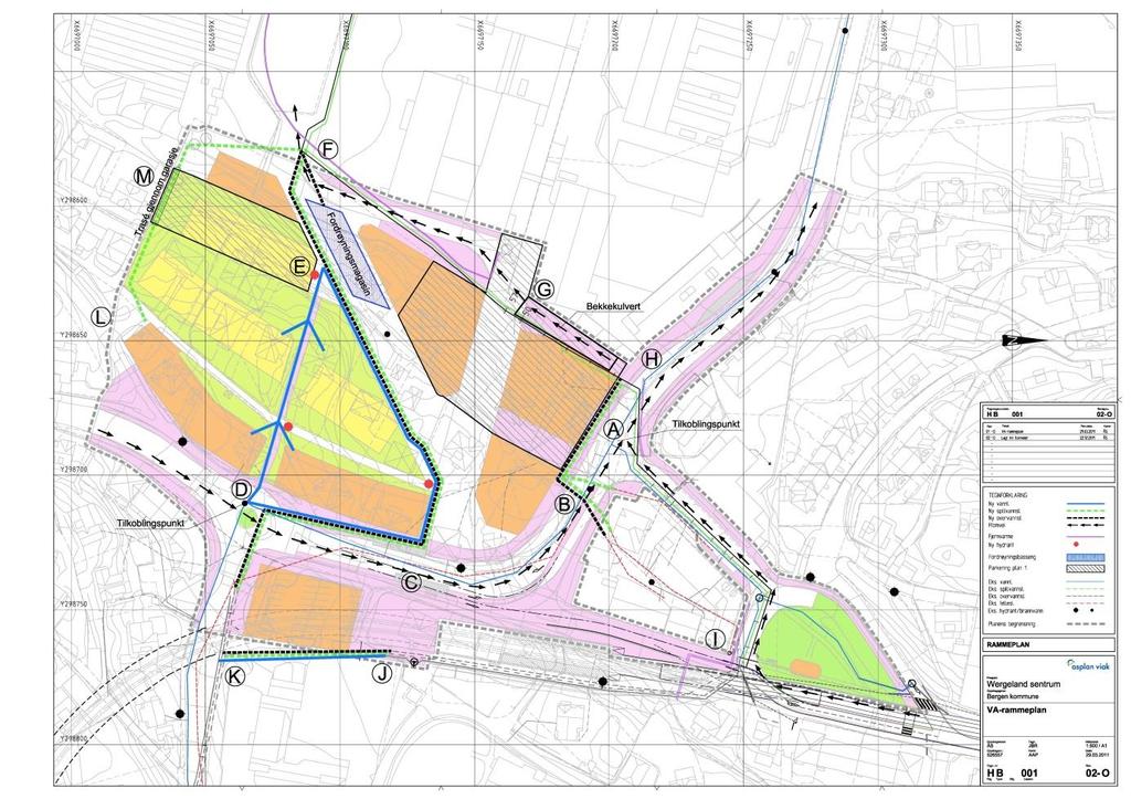 3 TIDLIGERE VA-RAMMEPLANER I OMRÅDET Fig. 1 Fra VA-rammeplan for området, 2011. 3.1 Tidligere VA-rammeplan I den tidligere planen for området (se fig.